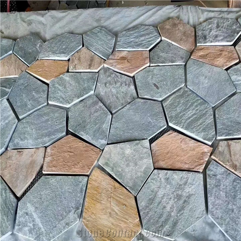 Grey Slate Crazy Flagstone Mat Mesh Tiles