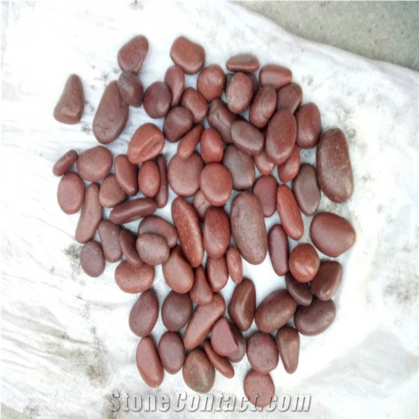 Red Colour Pebble Stone, Washed Pebbles