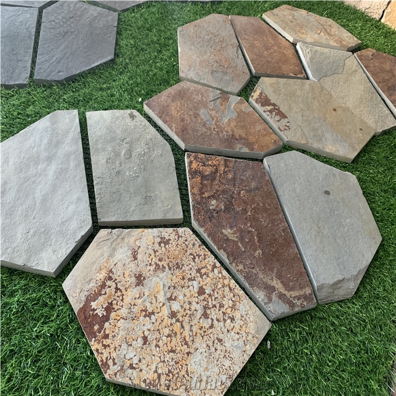Rusty Slate Garden Pavements,Fan Pattern Tiles
