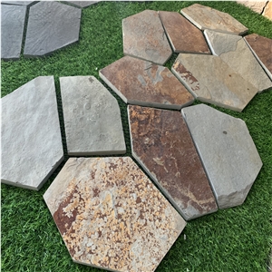 Rusty Slate Garden Pavements,Fan Pattern Tiles