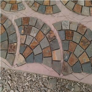 Rusty Slate Landscaping Walkway Meshed Tiles