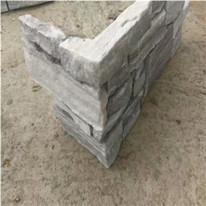 Smoky White Marble Stack Stone Veneer Wall