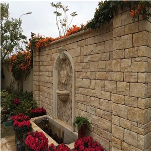 Yellow Limestone Wall Rock Exterior Decorative