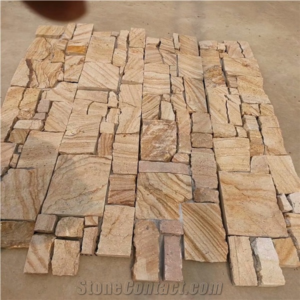 Yellow Sandstone Landscaping Stacked Stone Veneer