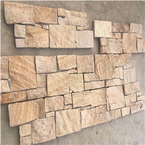 Yellow Sandstone Landscaping Stacked Stone Veneer