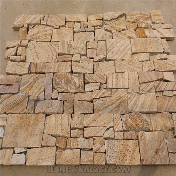 Yellow Sandstone Landscaping Stacked Stone Veneer