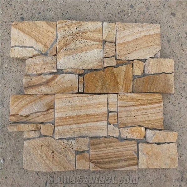 Yellow Sandstone Landscaping Stacked Stone Veneer