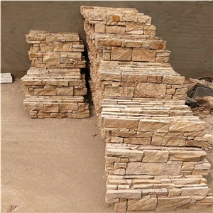 Yellow Sandstone Landscaping Stacked Stone Veneer