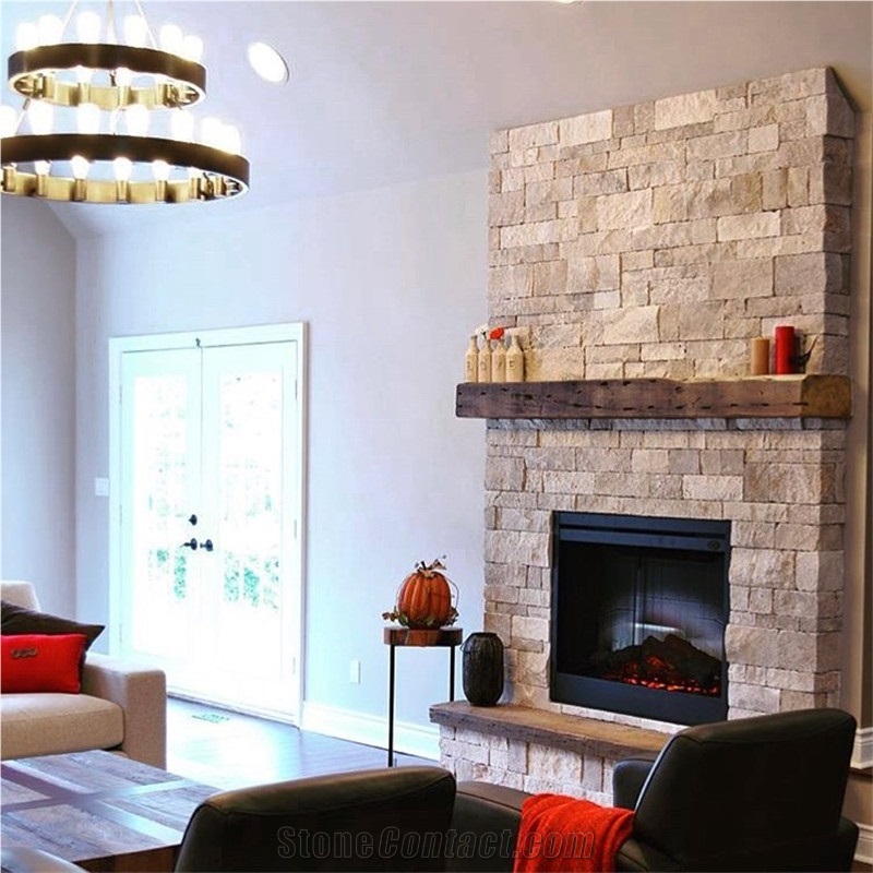 Yellow Travertine Split Ixterior Wall Cladding