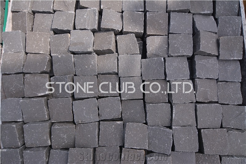 Cobblestone Black Basalt Cube Stone