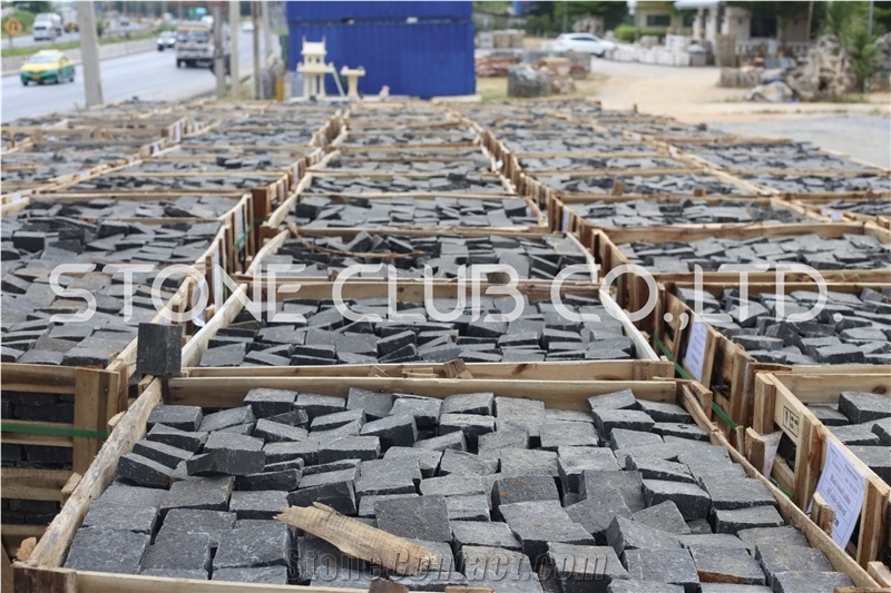 Cobblestone Black Basalt Cube Stone