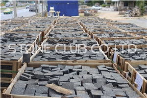 Cobblestone Black Basalt Cube Stone