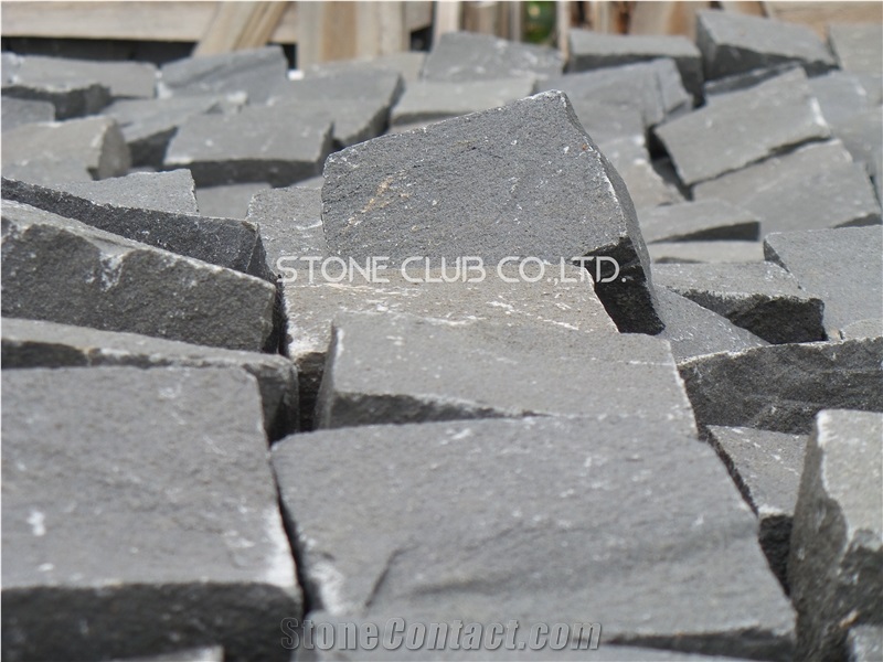Cobblestone Black Basalt Cube Stone