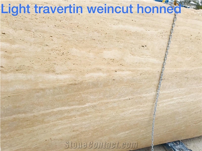 Light Travertine Slabs Weincut Honed