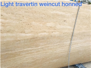 Light Travertine Slabs Weincut Honed