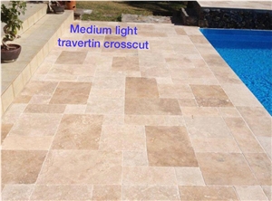 Medium Light Travertine Pattern Set Crosscut Medium Light Travertine Pattern Set Crosscut