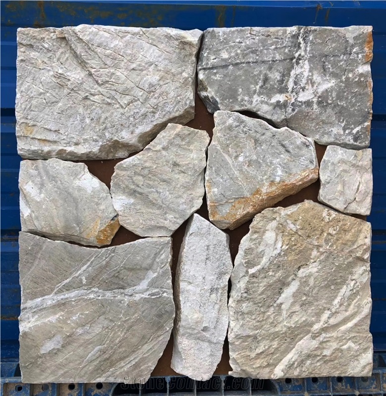 Grey Limestone Random Crazy Loose Wall Cladding