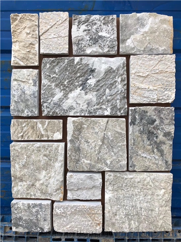 Grey Limestone Random Crazy Loose Wall Cladding