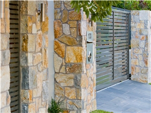 Yellow Random Lime Crazy Loose Stone Wall Cladding