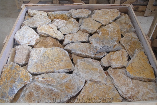 Yellow Random Lime Crazy Loose Stone Wall Cladding
