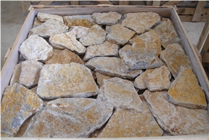 Yellow Random Lime Crazy Loose Stone Wall Cladding