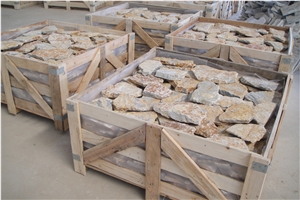 Yellow Random Lime Crazy Loose Stone Wall Cladding