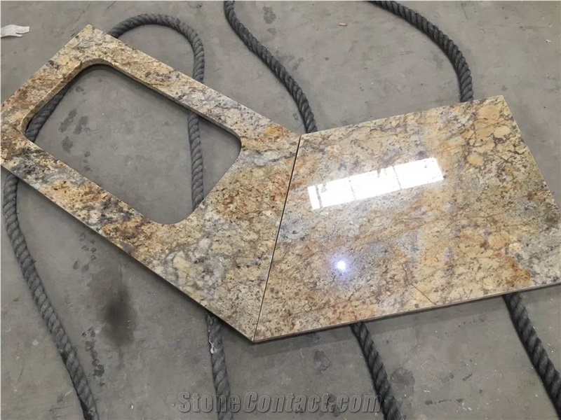 High Glossy Cultured Yellow Granite Vanity Top
