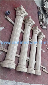 Beige Color Marble Column Natural Stone
