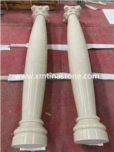 Beige Color Marble Column Natural Stone