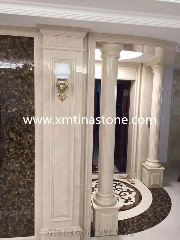 Beige Color Marble Column Natural Stone
