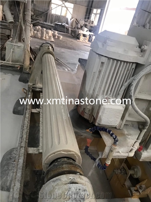Beige Color Marble Column Natural Stone