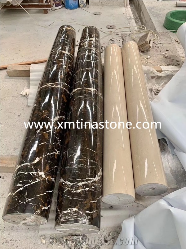 Beige Color Marble Column Natural Stone