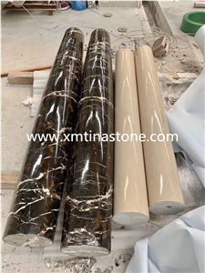 Beige Color Marble Column Natural Stone