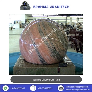 Round Stone Fountain, Round Marble Fountain, Floating Ball Fountains, Floating Sphere Fountain