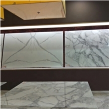 Calacatta Pattern Nano Crystallized Glass Slabs