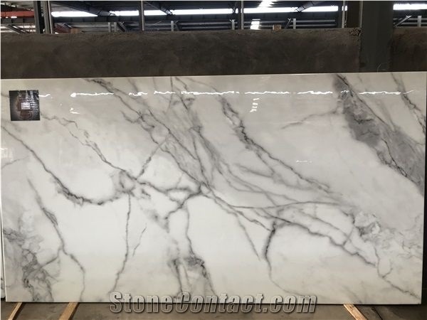 Customized Pattern Carrara Nano Glass Stone Slabs