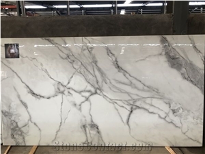 Customized Pattern Carrara Nano Glass Stone Slabs
