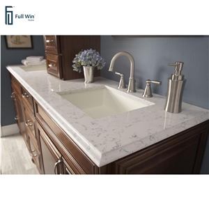 Non-Slip Carrara Quartz Bathroom Countertops
