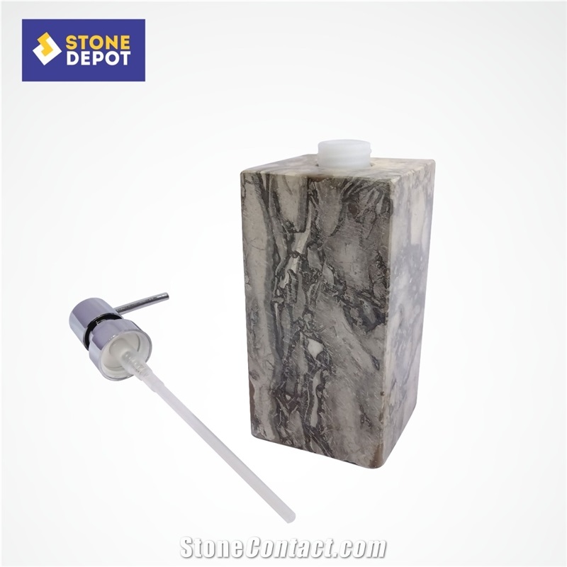 Grey Marble Bathroom Soap Dispenser