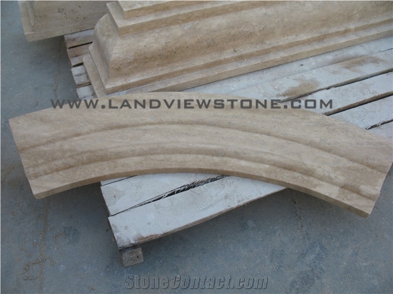 Beige Tavertine Columns Roman Column