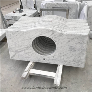 Bianco Cararra White Marble Sink Vanity Top