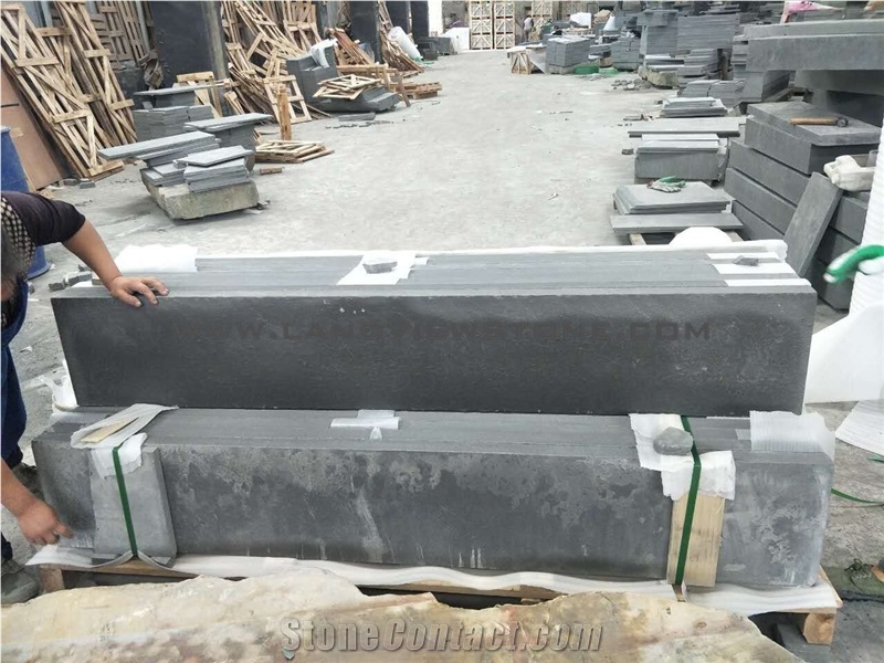 Black Sandstone Treads Grey Sandstone Tiles