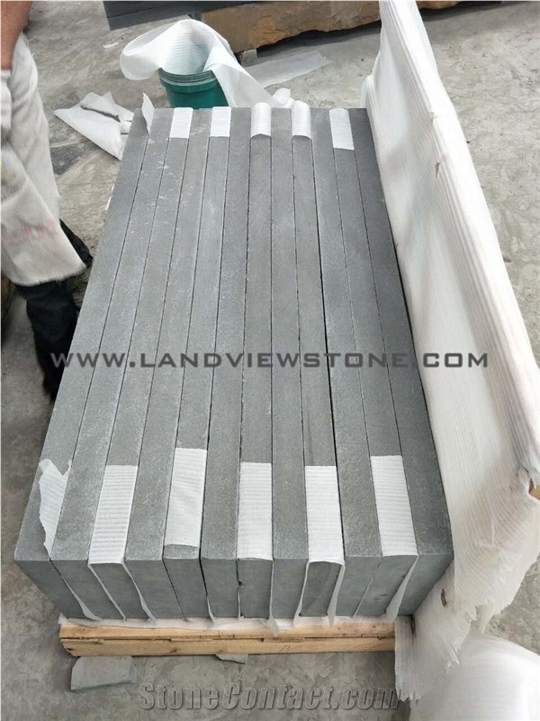 Black Sandstone Treads Grey Sandstone Tiles