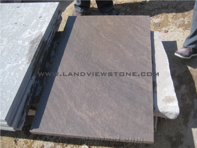 Brown Sandstone Paver Tiles Flamed Paving Stone