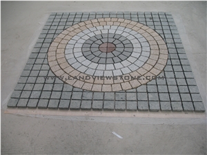 Design Cobble Stone on Mesh Colorful Cubic Net