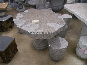 Grey Yellow Granite Graden Bench Table Chair