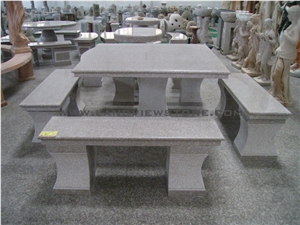 Grey Yellow Granite Graden Bench Table Chair
