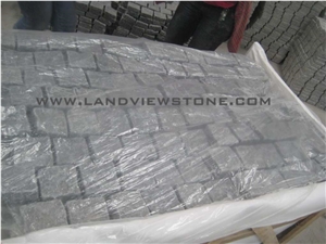 Impala Black Granite G654 Cobble Stone on Mesh