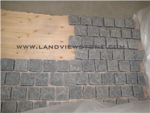 Impala Black Granite G654 Cobble Stone on Mesh