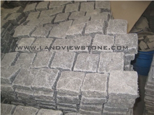 Impala Black Granite G654 Cobble Stone on Mesh